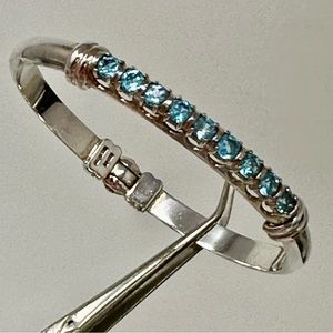 sterling silver bracelet beautiful blue topaz stones